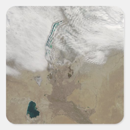 Onderscheidende lijnen van wolken vierkante sticker (Voorkant)