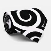 Onderscheidende zwarte wervelingen (op wit) 2 stropdas (Opgerold)