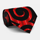 Onderscheidende zwarte zeugen (rood) stropdas (Opgerold)