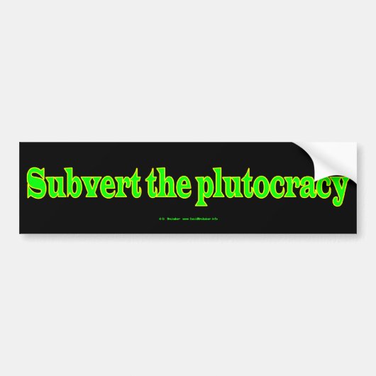 OnderscheidPlutocratie Bumpersticker (Voorkant)