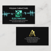Onderscheppende Bliksemblauwe Machtsstop Elektrici Visitekaartje (Voorkant / Achterkant)