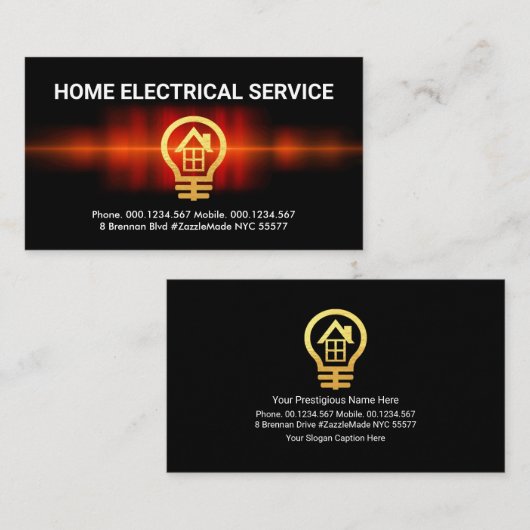 onderscheppende elektrische-golfelektricien visitekaartje (Voorkant / Achterkant)