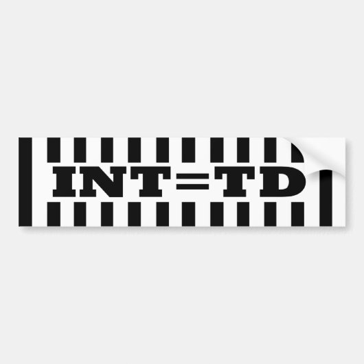 Onderschepping is Touchdown - Vervangende Scheidsr Bumpersticker (Voorkant)
