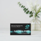 onderschepping van blauwe elektrische stroom visitekaartje (Staand voorkant)