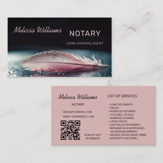 onderschrijvingsbureau voor vrouwelijke notarissen visitekaartje (Voorkant / Achterkant)