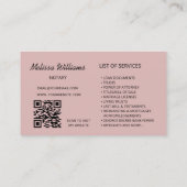 onderschrijvingsbureau voor vrouwelijke notarissen visitekaartje (Achterkant)