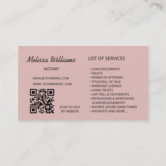 onderschrijvingsbureau voor vrouwelijke notarissen visitekaartje (Achterkant)