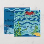 Ondersea Party Birthday Invitation Kaart (Voorkant / Achterkant)