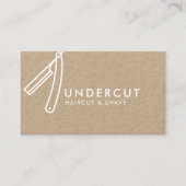 Ondersneden Visitekaartje van Barber Razor Logo Kr (Voorkant)