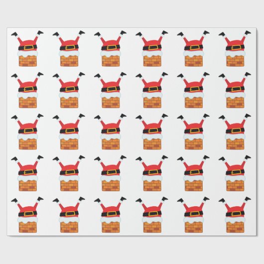 Onderste Kerstman Cadeaupapier (Vlak)