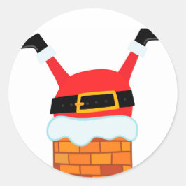 Onderste Kerstman Ronde Sticker