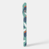 Onderste Monogram Beginletters Blauw & Rood Bloemm iPhone Hoesje (Linkerkant)