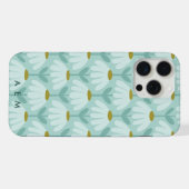 Onderste Monogram Beginletters Turkoois Blauw Vint iPhone Hoesje (Achterkant horizontaal)