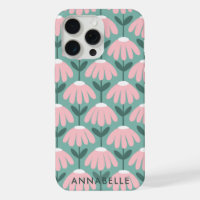 Onderste monogram naam roze groen vintage bloem
