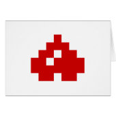 Ondersteboven 8-bits Pixel Heart Kaart (Voorkant Horizontaal)