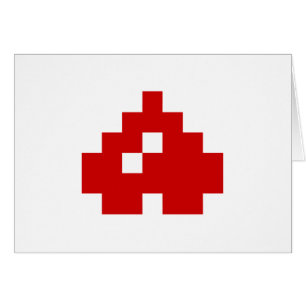 Ondersteboven 8-bits Pixel Heart Kaart