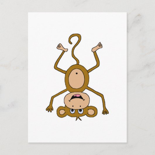 ondersteboven aap briefkaart (Voorkant)