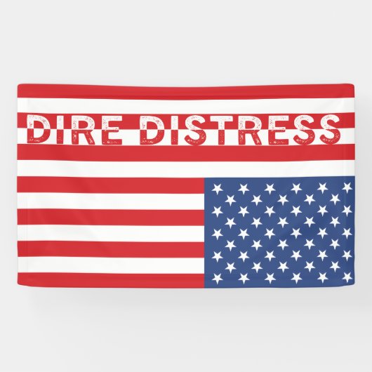 Ondersteboven Amerikaanse vlag:Dire nood Spandoek (Horizontaal)