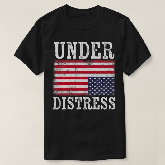 Ondersteboven Amerikaanse vlag onder druk United S T-shirt (Design voorkant)