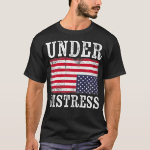 Ondersteboven Amerikaanse vlag onder druk United S T-shirt