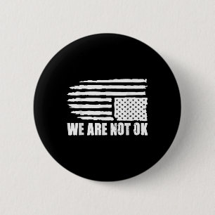 Ondersteboven Amerikaanse vlag ontsteld We zijn ni Ronde Button 5,7 Cm