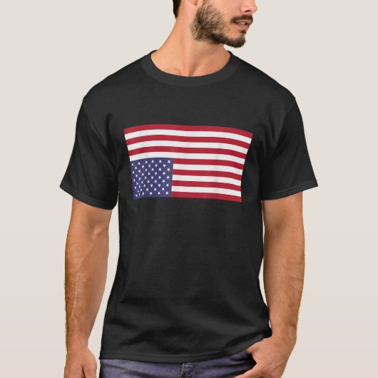Ondersteboven Amerikaanse vlag US in nood T-shirt (Voorkant)