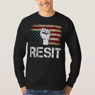 Ondersteboven Amerikaanse vlag verzet vestiging T-shirt