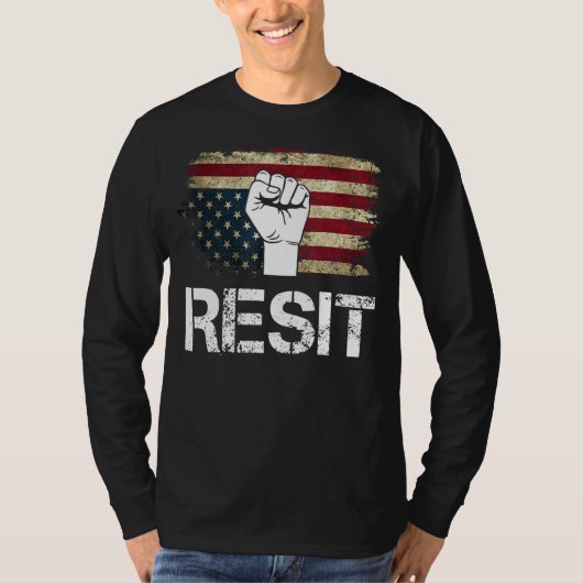 Ondersteboven Amerikaanse vlag verzet vestiging T-shirt (Voorkant)