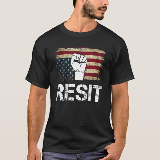 Ondersteboven Amerikaanse vlag verzet vestiging T-shirt (Voorkant)