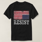 Ondersteboven Amerikaanse vlag weerstand tegen ver T-shirt (Design voorkant)