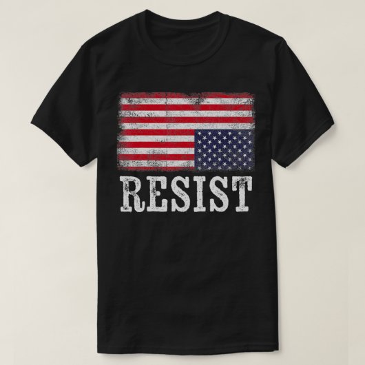 Ondersteboven Amerikaanse vlag weerstand tegen ver T-shirt (Design voorkant)