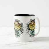 Ondersteboven Ananas Alleen samen Paar Tweekleurige Koffiemok (Voorkant rechts)