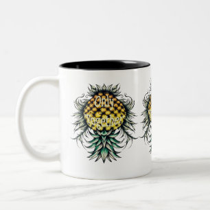 Ondersteboven Ananas Alleen samen Paar Tweekleurige Koffiemok