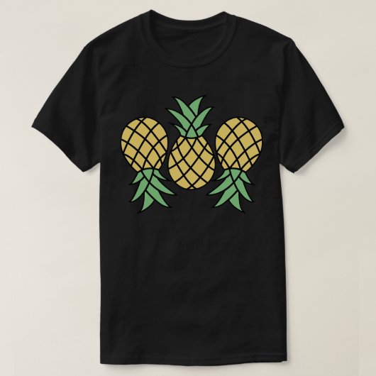 Ondersteboven Ananas Art T-shirt (Design voorkant)