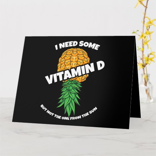 Ondersteboven Ananas Ik heb wat vitamine D Swinge  Kaart (Gele Bloem)
