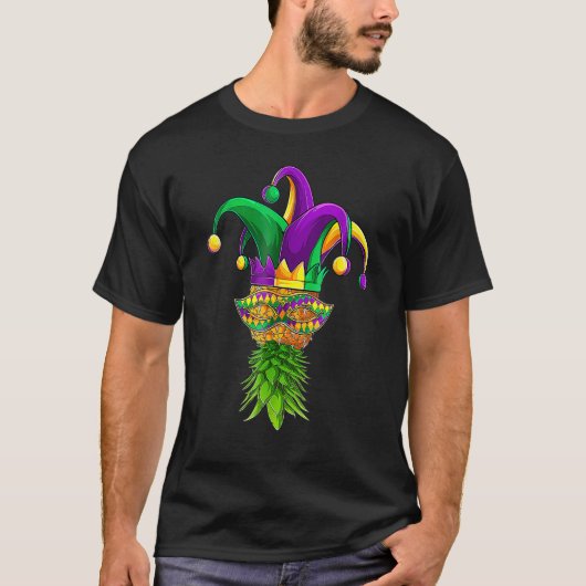 Ondersteboven Ananas Mask Mardi Gras Kinder Mannen T-shirt (Voorkant)