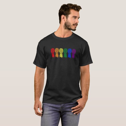 Ondersteboven Ananas Polyamory en Polyamorous L T-shirt (Voorkant volledig)