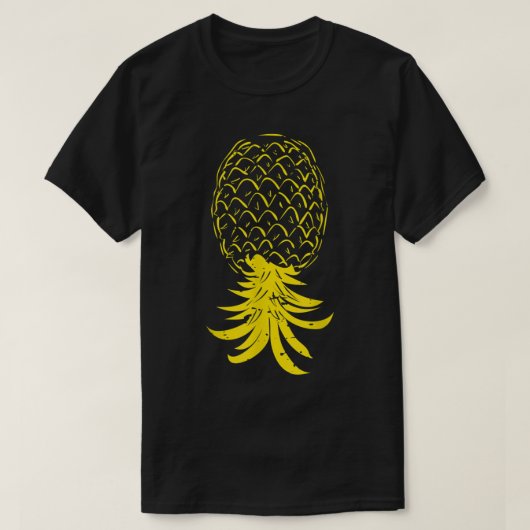 Ondersteboven Ananas Retro Design T-shirt (Design voorkant)