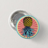 Ondersteboven ananas retro swinger knop ronde button 3,2 cm (Voorkant /achterkant)