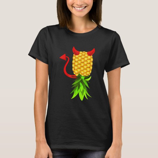Ondersteboven Ananas Swinger Mannen Vrouwen T-shirt (Voorkant)