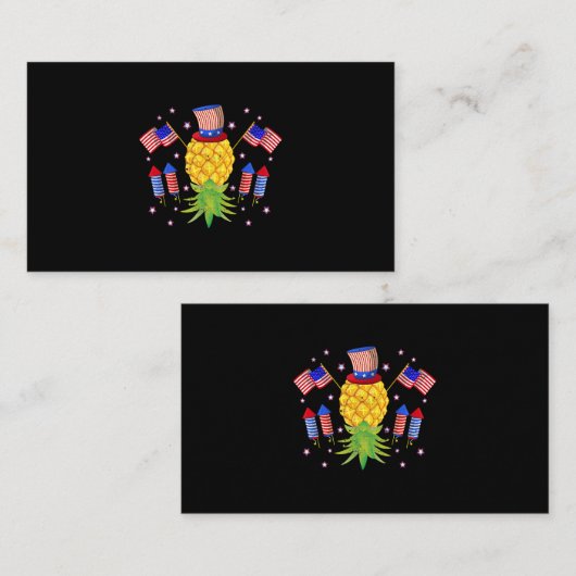 Ondersteboven Ananas Swinger Power 4th of July US Visitekaartje (Voorkant / Achterkant)