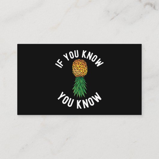 Ondersteboven Ananas Swingers Party Biseksuele Bin Visitekaartje (Achterkant)