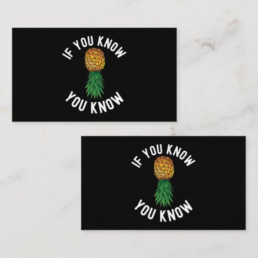 Ondersteboven Ananas Swingers Party Biseksuele Bin Visitekaartje (Voorkant / Achterkant)