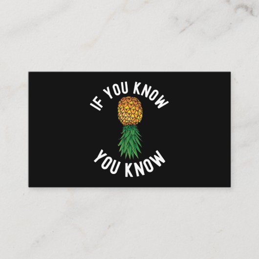 Ondersteboven Ananas Swingers Party Biseksuele Bin Visitekaartje (Voorkant)