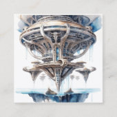 Ondersteboven buitenaardse architectuur is een typ vierkante visitekaartje (Voorkant)