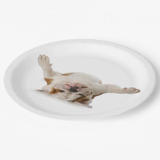 Ondersteboven Bulldog papier Borden Papieren Bordje (Gekanteld)