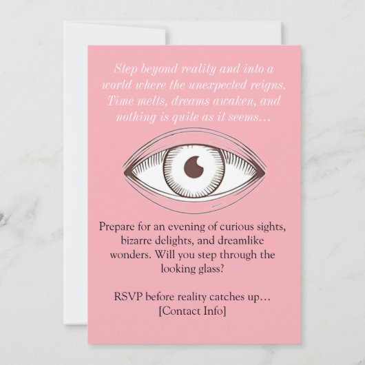 ondersteboven dinerfeest, Modern Surrealisme Kaart (Achterkant)