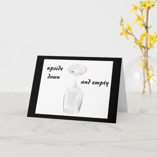 ONDERSTEBOVEN EN LEEG=GROEP VERJAARDAG KAART (Gele Bloem)