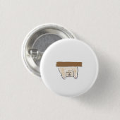 Ondersteboven hangende beige kat gepersonaliseerd  ronde button 3,2 cm (Voorkant /achterkant)