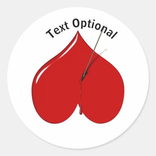 Ondersteboven hart Anti Valentijnsdag Ronde Sticker (Voorkant)